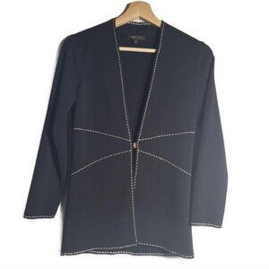 BCBGMAXAZRIA Embroidered Cardigan in Black and White Size Small